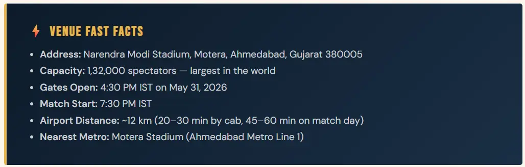 IPL 2026 Final Venue
